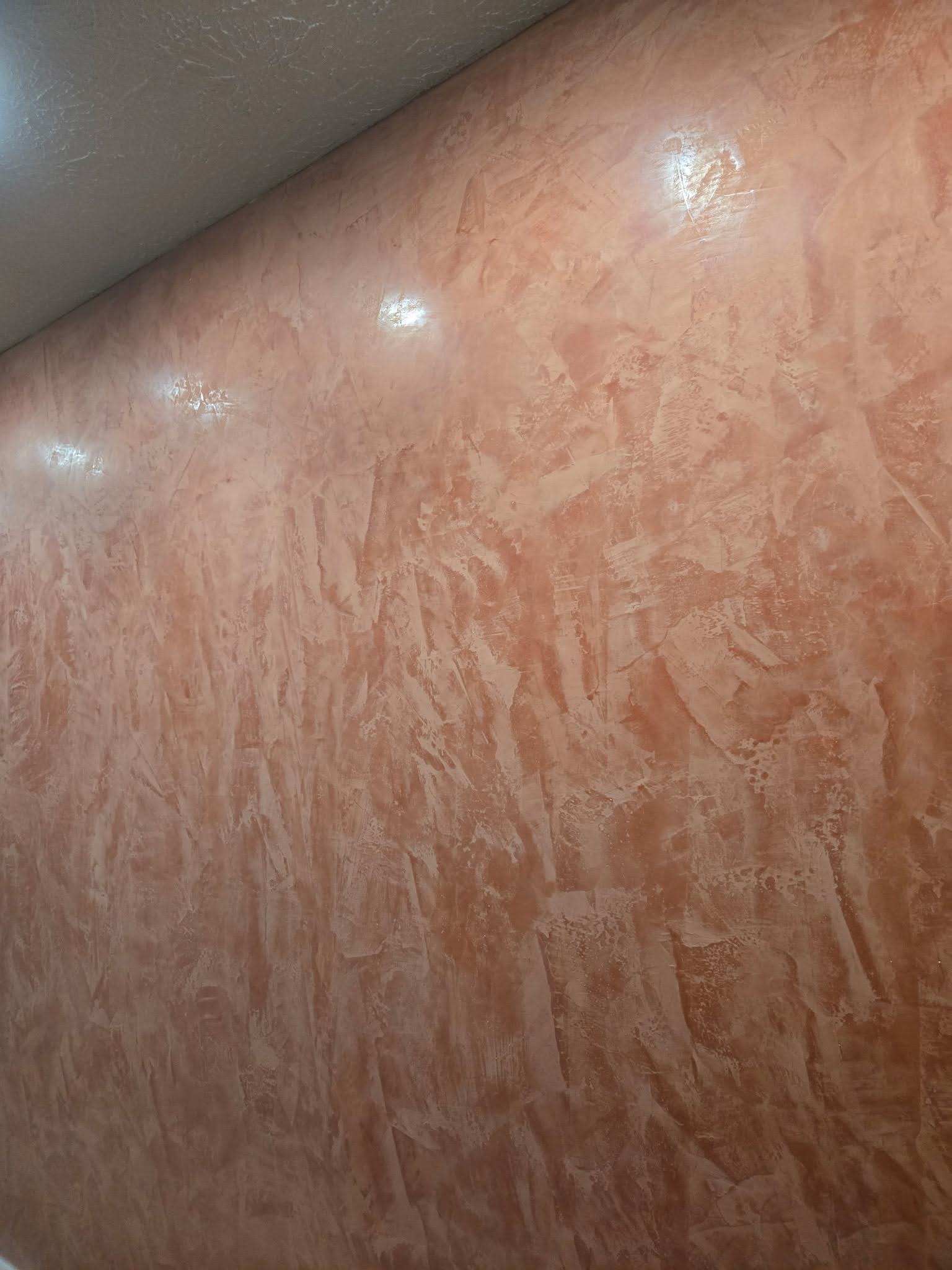 Smooth finished plaster walls in a bright interior